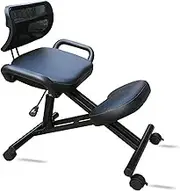 Chair Ergonomic Kneeling Chair with Back Support, Adjustable Stool for Home and Office Kneeling Stool,Black PU