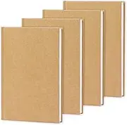 LABUK 4 Pack Blank Notebook Bulk, 120 Sheets Unlined Notebooks 100gsm 5.6"x 8.3" Hardcover Sketchbook for Office School Travelers Ideal Gifts