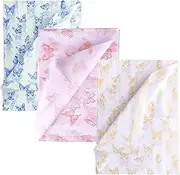 ZCOINS 60 Sheets 20”x14” Butterfly Wrapping Tissue Paper, Gold & Rose Gold & Blue Butterfly Cute Tissue Paper for Packaging Christmas Wedding Birthday Girl’s Party Baby Showers DIY Crafts Arts