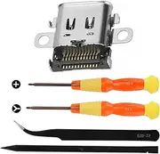 2PCS Charger Port Micro Type-C Charging Port Internal Replacement for Nintendo Switch Console with Screwdrivers Repair Tool Kit