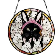 Sun Catcher for Window, Animal Cat | Colorful Window Acrylic Light Catcher Art Pendant - Creative Funny Garden Art Decor for Christmas, Easter, Girlfriend, Wife, Lovers