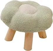 SHENMAIDAY Small Footstool, Solid Wood Ottoman Stool, Sofa Footstool, Comfortable Pouf Flower Shape Multipurpose Ottoman Footstool for Living Room, Bedroom