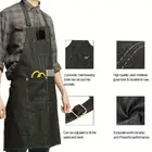Washable Tool Apron with Pockets Black Waterproof Waxed Canvas Apron
