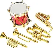 1/12 Scale Dollhouse Music Instruments Gift Set for Hallway and Balcony, 5Pcs