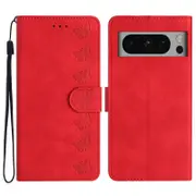 For Google Pixel 8 Pro Butterfly Imprinted Foldable Stand Shell Anti-fall Wallet Phone Case