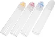 FIXOSHEE 4Pcs Squeeze Honey Bottles Transparent Condiment Dispenser for Sauces Ketchup and Oils Compact and Lightweight Storage for Home Use