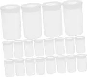 Gadpiparty 200pcs Film Box Film Canisters with Caps for Rockets Bead Containers Small Case Fish Beads Transparent Plastic