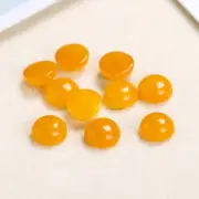 100pcs Natural Yellow Jade Stone 10mm Round Cab Cabochon for DIY Jewelry Making