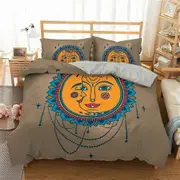 v2909 Bed Sheets Moon And Sun Printed Gift Moon Duvet Cover Set Home Textiles Soft Bed Sheets IU2909