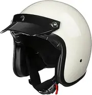 Motorcycle Helmet Motorcycle Jet Helmet Retro Open Face Helmet with Detachable Brim for Adult Men Women Motorcycle Chopper Cruiser DOT/ECE Approved Half Shell Helmet