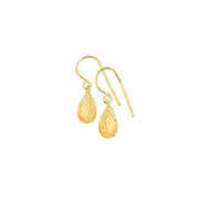 9ct Gold Diamond-cut Bomber Drop Earrings