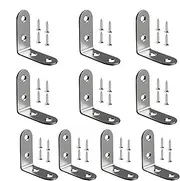 [Rurunklee] Metal Corner Brackets,Corner Brace Furniture Brackets Corner Bracket | L Brackets Angle Brackets, Stainless Steel Corner Fastener with Screws, Corner Shelf Bracket