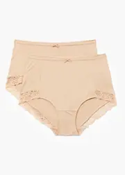 [Taking Shape] Taking Shape 2pk Micro Lace Trim Briefs Size 26 in Nude - Plus Size Women's Underwear Nude