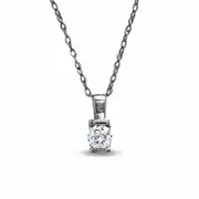 0.07 CT. Natural Clarity Enhanced Solitaire Pendant in 10K White Gold