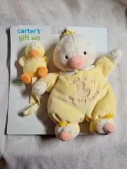 Carters Thank Heaven For Little Babies Baby Duck Rattle Plush 9" Pacifier NEW