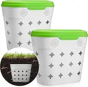 Wiwiqing 2 Pack 2 Pack InGround Worm Composter,8 Gallon Outdoor Compost Bin for Garden Beds,14.3 x 7.3 x 16.8 inches Vermicomposting Worm Farm System for Kitchen Waste
