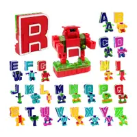 在飛比找PChome24h購物優惠-ABC字母變形積木機器人(每款2變/26款字母)(授權)