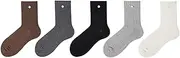 [LilRoot] Women Crew Socks trimmed with Shell Girls Solid Color Cotton Socks Cleanfit Aesthetic Novelty Casual Socks