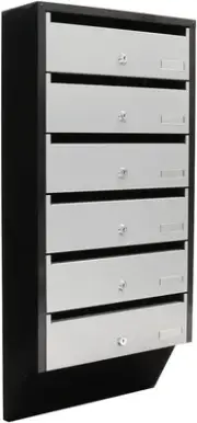Rottner Depot 6 Letter Box System Silver Black Cylinder Lock 2 Keys per Compa...