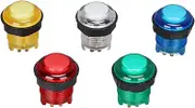 Dpofirs 5 Pcs Push Buttons, 28mm Push Button DIY Fighting Stick PC Joystick Game Part for Machine Games(5V)
