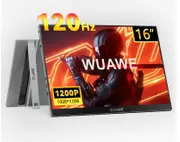 New Trending 120hz 16 inch Gaming Portable Monitor for Laptop, 1200P Display LCD FHD External Second Computer Screen for Phone 120HZ Sliver