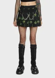 [Tripp NYC] Grass Mary Chain Pleated Skirt