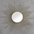 NEW West Elm Gold Retro Starburst Mid-Century Modern Hanging Wall Mirror - 24"