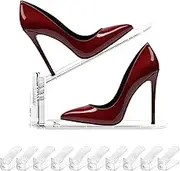 Vzpinko 10PACK Shoe Organizer, 3 Tier Adjustable Height, Minimalist Style, Clear Acrylic Shoe Stackers & Display Shelf, Space Saving Closet Shoe Rack