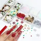 Snowflake Sequins Glitter Set Christmas Nail Stickers for Nail Art Decoration