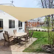 7' x 7' x 7' Sun Shade Sail UV Block Fabric Canopy in Sand Triangle for Patio...