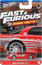 Hot Wheels Fast and Furious Dominic Toretto Car 1995 Mazda RX-7 Model Die Cast Scale 1:64 - Length 7 cm - HRW46