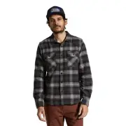Brixton Bowery LW Ultra Flannel Shirt Mens in Charcoal Black - Size -