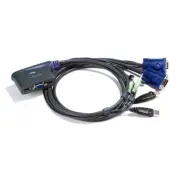 ATEN CS62US 2 Port USB Kvm Switch Inc 90Cm Cables Built In 2 PORT USB KVM