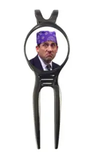 Prison Mike The Office Gift Golf Ball Marker+Gunmetal Divot Tool