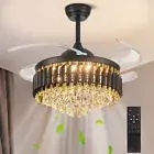 Moooni 48" Large Luxury Crystal Ceiling Fan with Light and Remote Control Cry...
