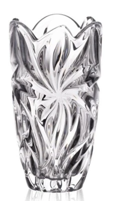 Flower Vase 11 " Crystal Glass Clear Bud Vase Home Decor Czech Bohemia Crystal