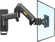 North Bayou TV LED Monitor Wall Mount Bracket F150 with Full Motion Articulating Swivel and Gas Spring for 17-27 Inch Flat Panel Displays 2kg to 6.5kg (Black)