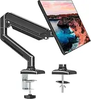 Single Monitor Arm, Single Arm Monitor Desk Mount for 13-32 Inch Screen, Maximum Load-Bearing Capacity 9Kg, Six-Dimensional Free Adjustment, Gas Spring Support, for Offices, Gaming Rooms, Cybercafe