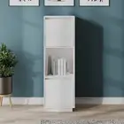 Highboard White 38x35x117 cm Solid Wood Pine Storage Cabinet Furniture Hom 14360