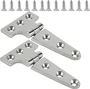 2Pcs T Hinges Set 4/6inch Marine Grade 316 Stainless Steel Deck Hinge Heavy Duty Cabinet T Type Hinge Hardware Premium Boat Hatch Hinge with 12 Screws for Boat Locker Cabinet Deck Fulasun(6 inches)