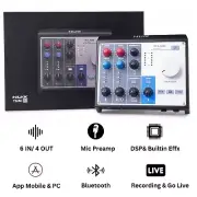 NUX N-LIVE Audio Interface Mixing Console 6 IN /4 OUT with Bluetooth& APP