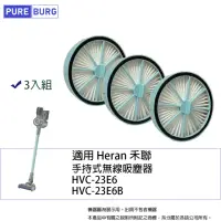 在飛比找momo購物網優惠-【PUREBURG】3入組-適用 Heran 禾聯HVC-2