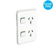 Clipsal Iconic Vertical Double Powerpoint 10A Skin Vivid White