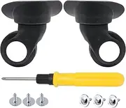 [SHANOER] 1 Pair Replacement Wheels for Luggage 360 Swivel Dual Suitcase Casters Black 1.22" & 1.06"