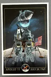 Apololo 11 - Lander and Astronauts - Lantern Press Postcard