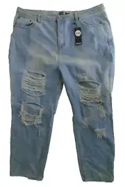 Boohoo Blue Jeans Pants Womens Size 18 US Loose Fit Light Blue NWT