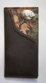 ZEP-PRO Texas Christian University TCU Camo Leather Roper Wallet ONLY NO BOX