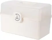 Mobestech Box Medicine Box Storage Box White Plastic With Cover Travel Makeup