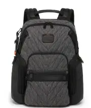 NEW Tumi ALPHA BRAVO NAVIGATION 16” Quilted Nylon Backpack - GREY with Orange