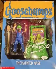 Goosebumps The Haunted Mask Action Figure signed by RL Stine and Jacob's! JSA